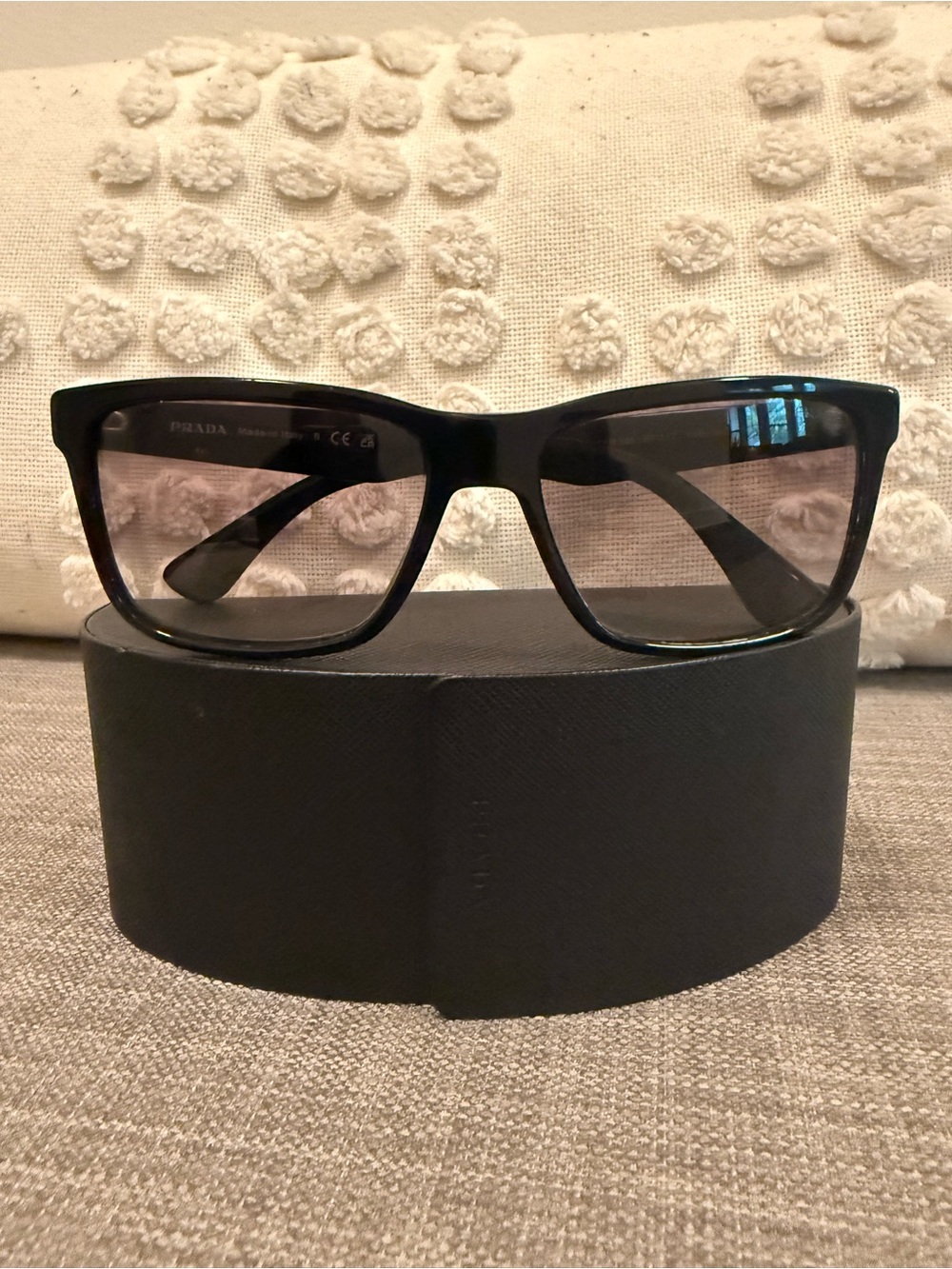 Prada Black Sunglasses with Gray Tinted Lenses